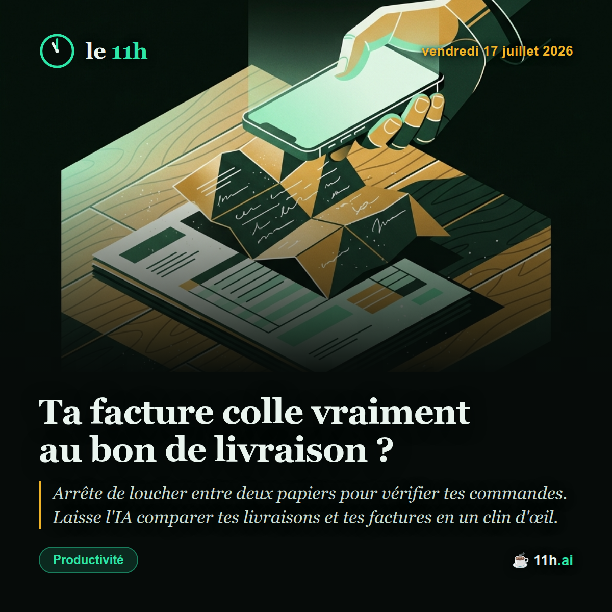 Ta facture colle vraiment au bon de livraison ? — le 11h du vendredi 17 juillet 2026