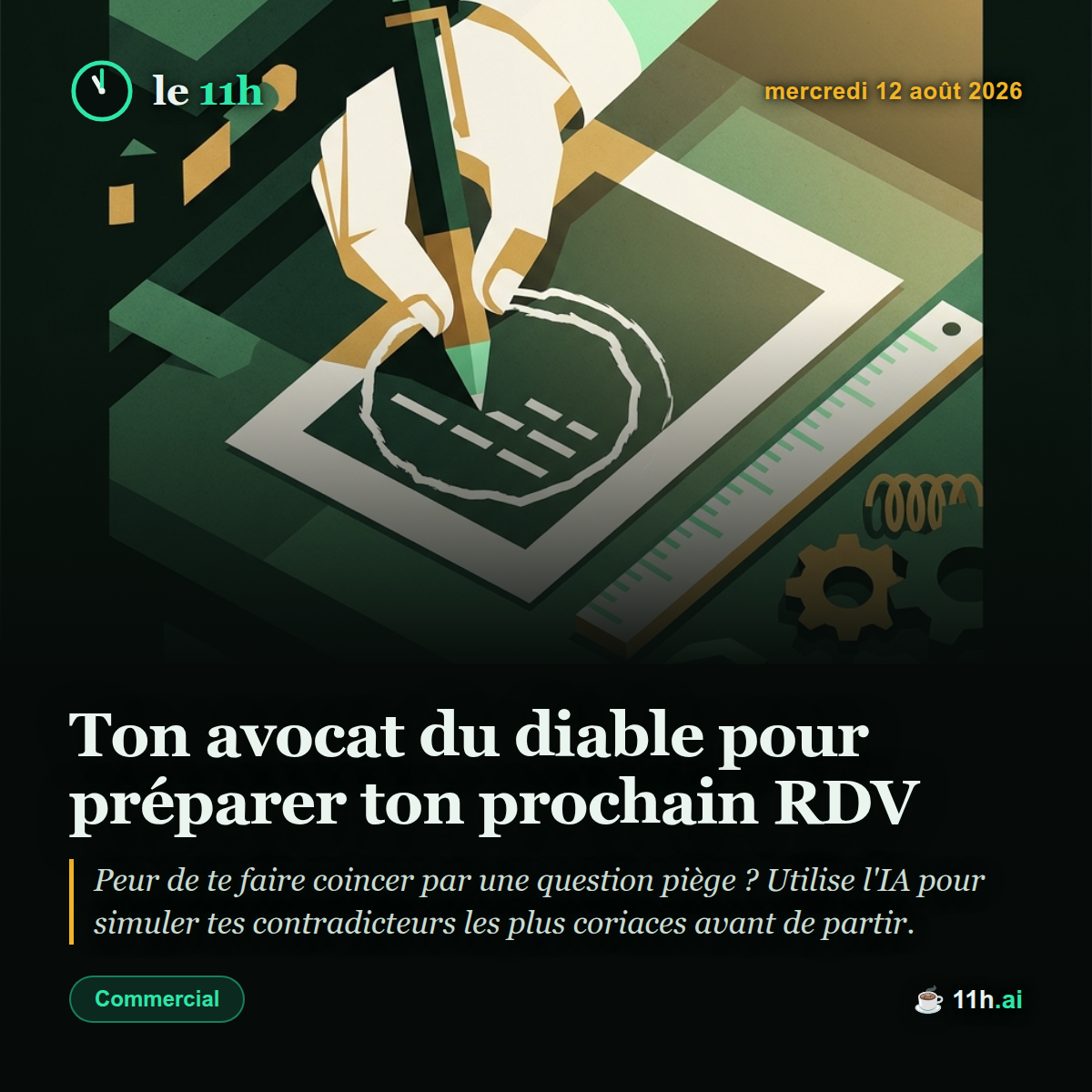 Ton avocat du diable pour préparer ton prochain RDV — le 11h du mercredi 12 août 2026